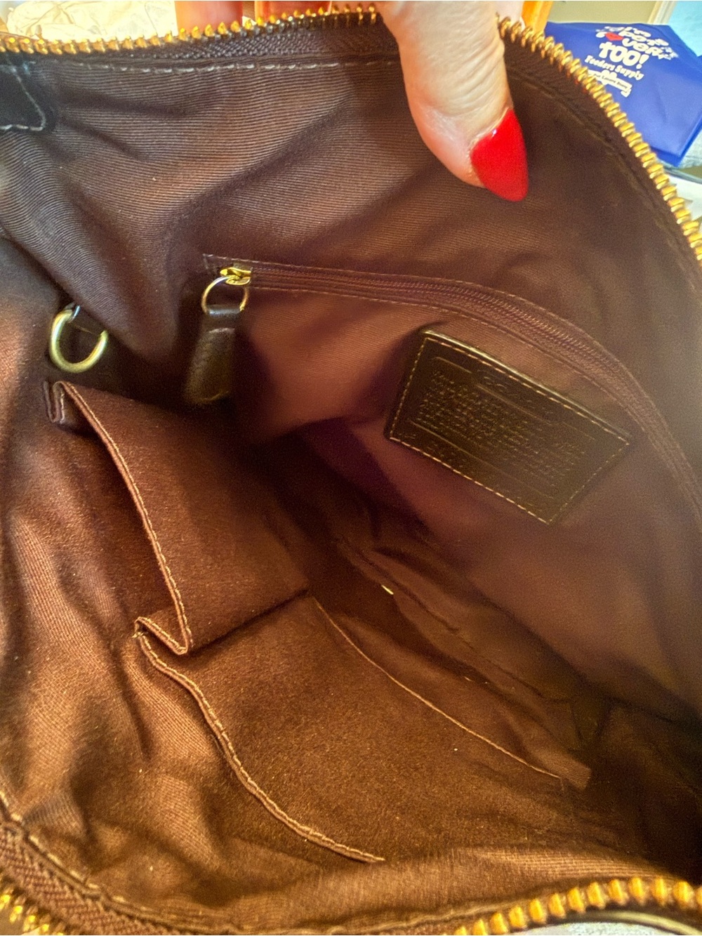 Coach Hobo Patchwork Signature Crossbody in Brown and Gold Tones - Picture 10 of 11